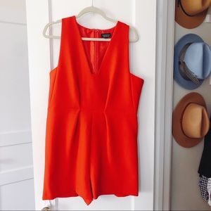 Top Shop red v neck romper sleeveless